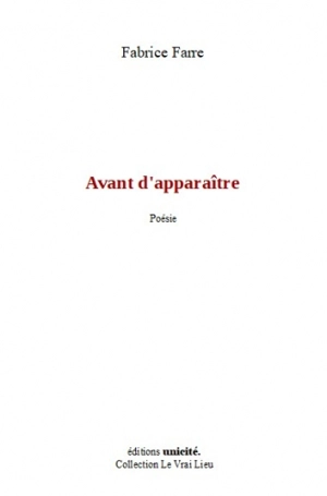 Avant d'apparaître - Fabrice Farre