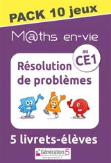 M@ths en-vie : Pack 10 jeux de 5 livrets : Résolution de problèmes au CE1 - Laëtitia VAUTRIN