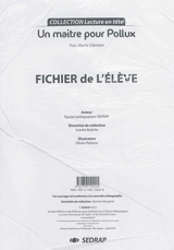 Un maître pour Pollux, Yves-Marie Clément : fichier de l'élève - Société d'édition et de diffusion pour la recherche et l'action pédagogique