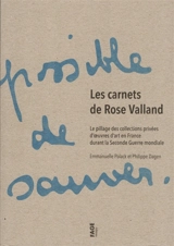 Les carnets de Rose Valland : le pillage des collections privées d'oeuvres d'art en France durant la Seconde Guerre mondiale - Emmanuelle Polack
