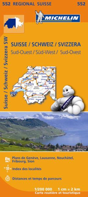 CARTE REGIONALE SUISSE / SCHWEIZ / SVIZZERA - SUD-OUEST / SUD-WEST / SUD-OVEST - Collectif
