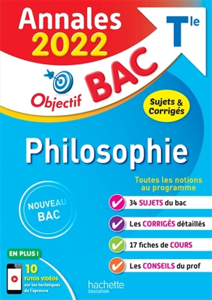 Philosophie terminale : annales 2022, sujets & corrigés : nouveau bac - Nathalie Nieuviarts