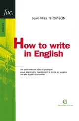 How to write in English - Jean-Max Thomson