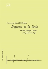 L'épreuve de la limite - François-David Sebbah