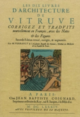 Les dix livres d'architecture de Vitruve : corrigez et traduits nouvellement en françois, avec des notes & des figures - Vitruve