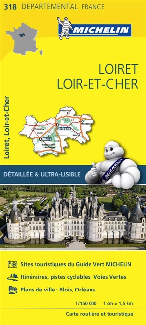 CARTE DEPARTEMENTALE LOIRET, LOIR-ET-CHER - Collectif